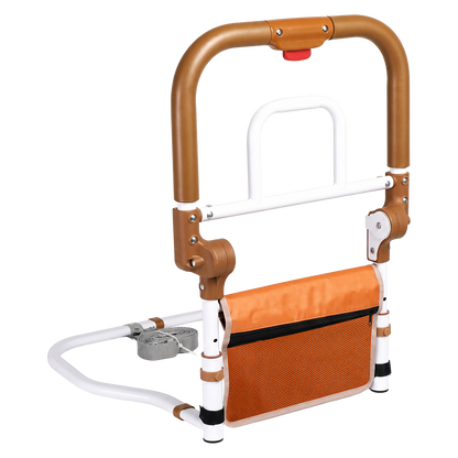 Levede Bed Rail Foldable 2 Handle Adjustable Height Non-Slip Grip Orange-2100034938442223624