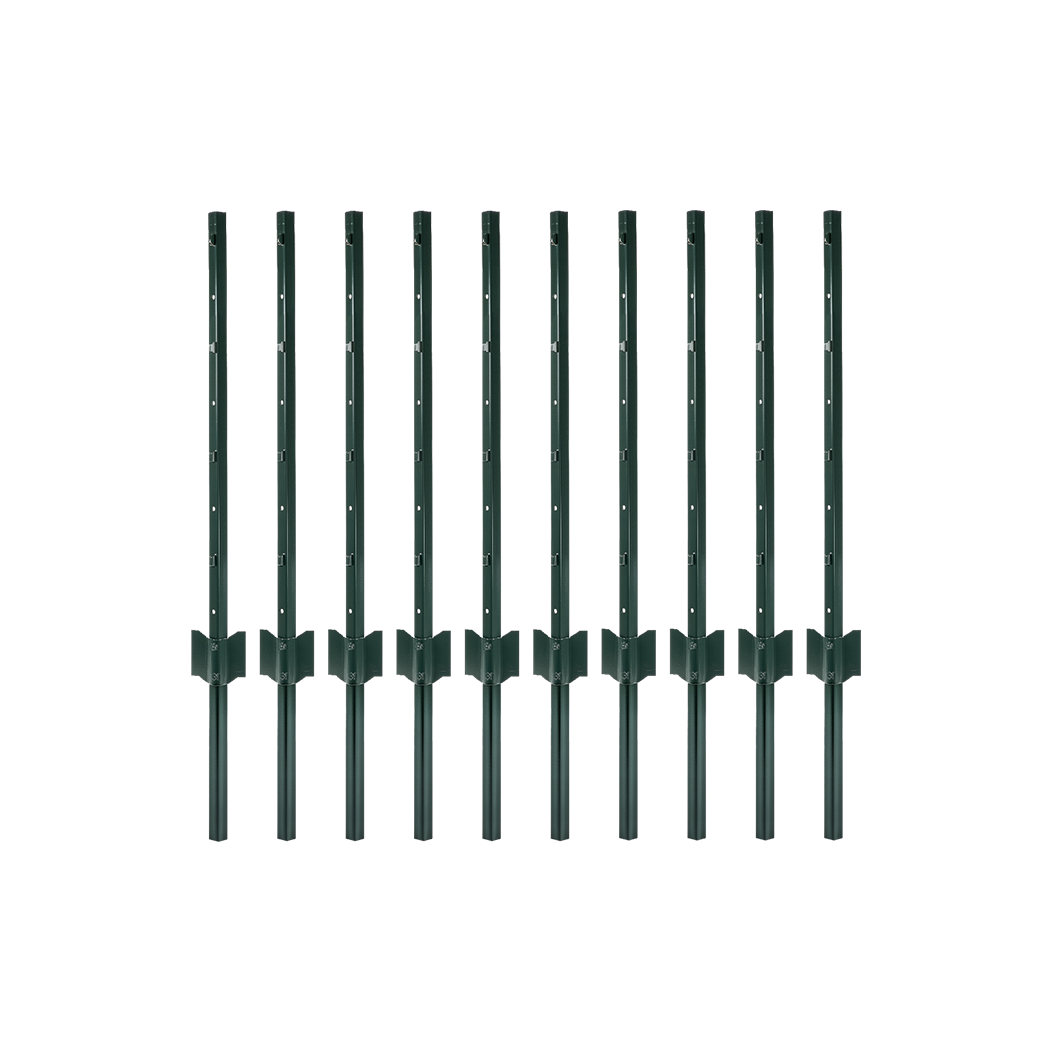 Garden U Fence Posts No Dig Metal Stakes Outdoor Yard Green 3ft 10Pack Green-2100035034437259272