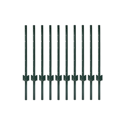 Garden U Fence Posts No Dig Metal Stakes Outdoor Yard Green 3ft 10Pack Green-2100035034437259272