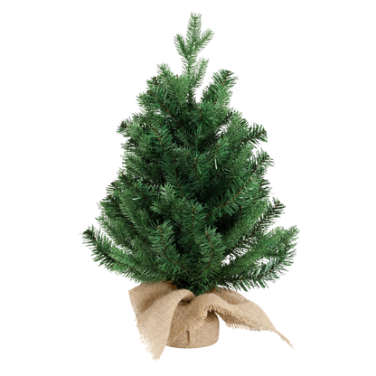 Santaco Christmas Tree 63cm Mini Xmas Tree 75 PVC Branches PVC Burlap Green-2100035037390049288