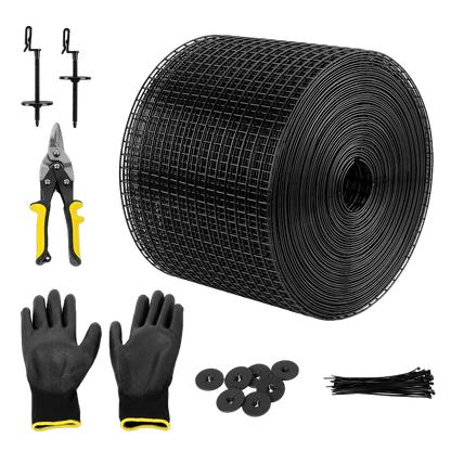 Mountview Bird Proofing Mesh Set PVC 60 Fixing Clips 30m for Solar Panel Black-2100035035343228936