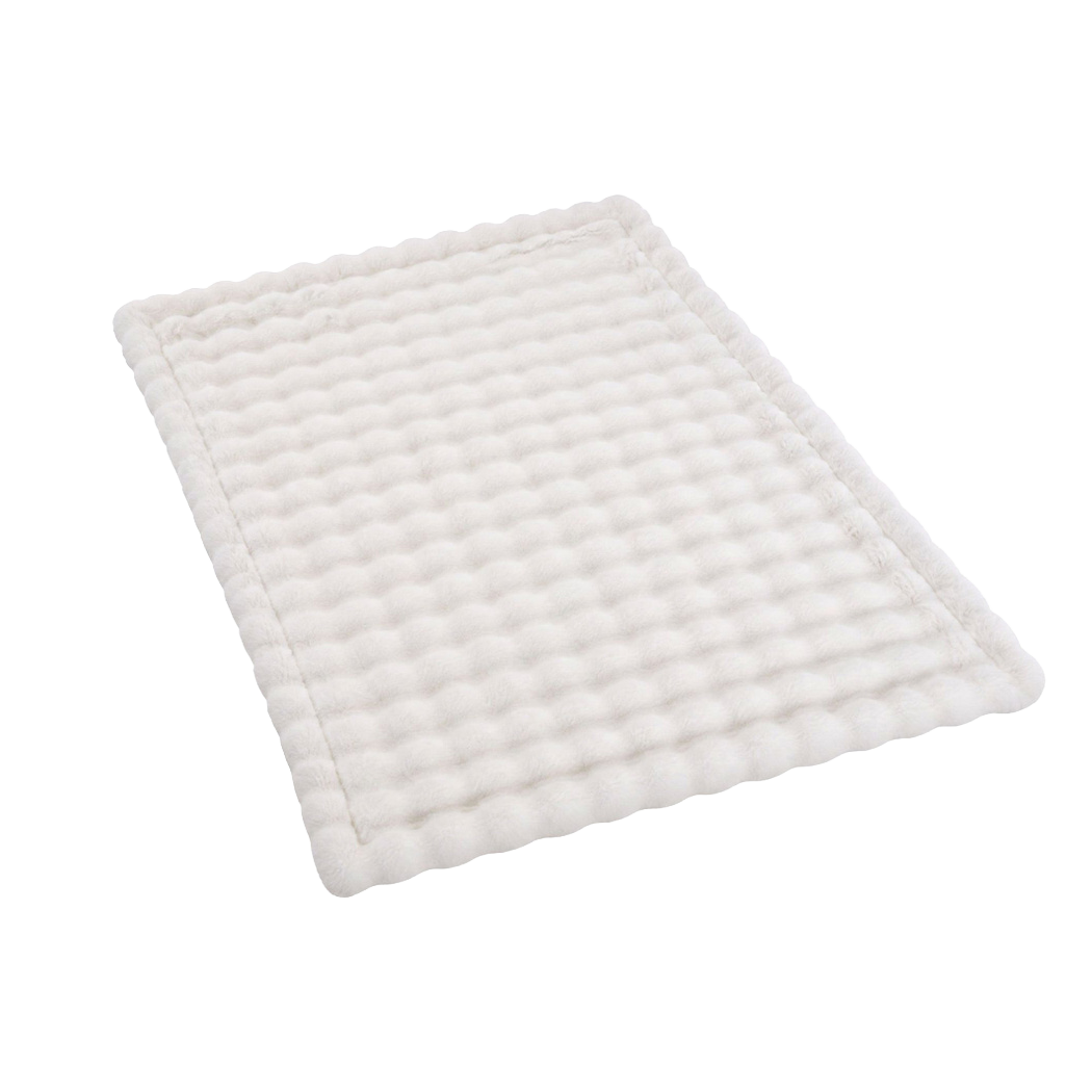 DreamZ Throw Blanket Fluffy Bubble Sofa Blanket Washable 130x150cm White-2109799587588542473