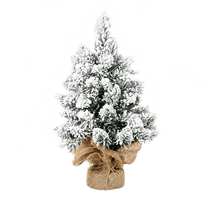 Santaco Christmas Tree 49cm Mini Christmas Tree LED Lights Snow Flocked PVC-2100035037939503112