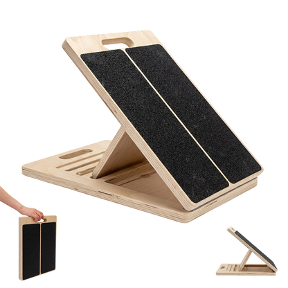 Centra Adjustable Wooden Slant Board Professional Incline Calf Stretcher Workout-2050059021062377480