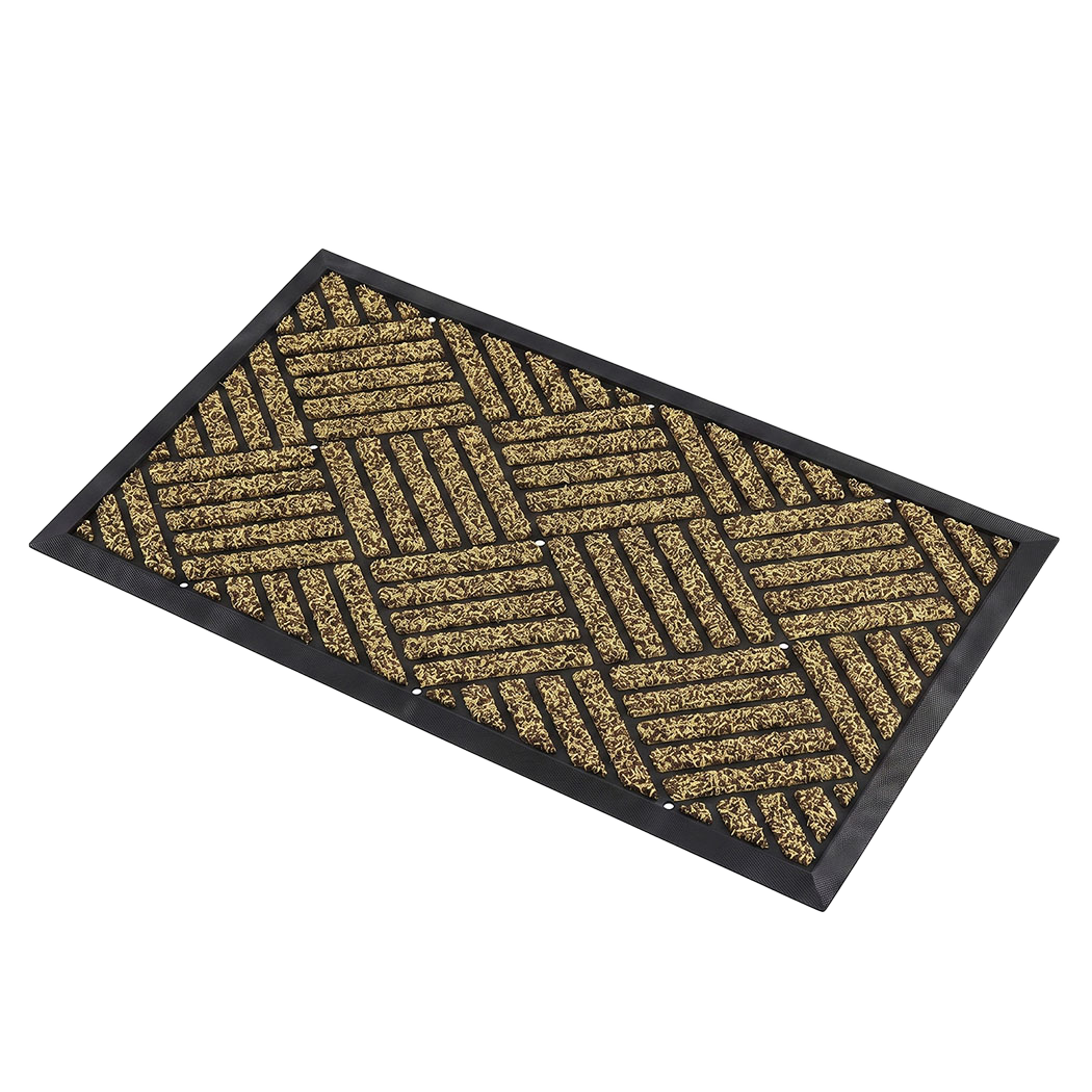 Marlow Front Door Mat 43x73cm Heavy Duty Non Slip Grass Scrape Garden Brown-2109799593108246537