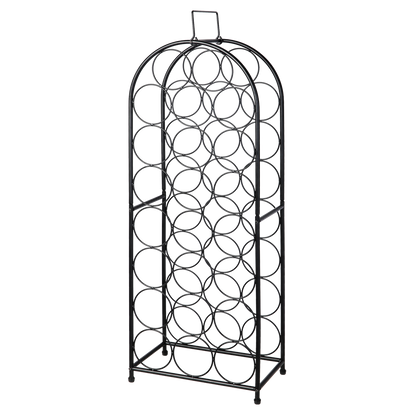 Levede 23 Bottle Wine Rack Kitchen Home Floor Storage Organiser Metal Black-2100035036840595464
