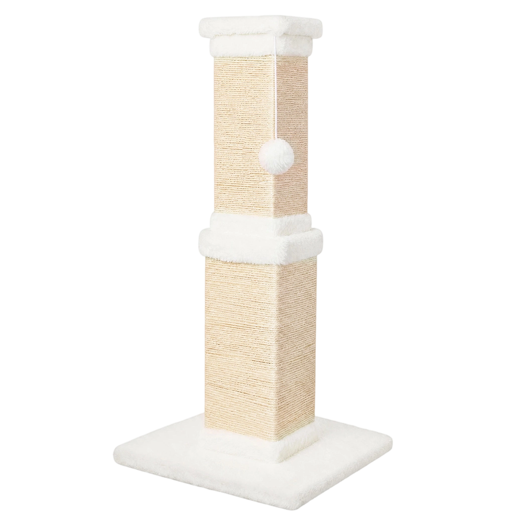 PaWz Cat Scratching Post 83cm Tall Sisal with Stable Base for Large Adults White-2109799598980272137
