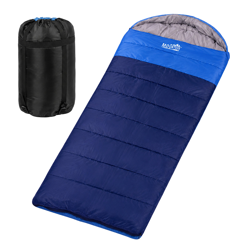 Mountview Sleeping Bag Extra Wide 230x100cm 3 Season Waterproof Hiking Blue-2100035033090887688