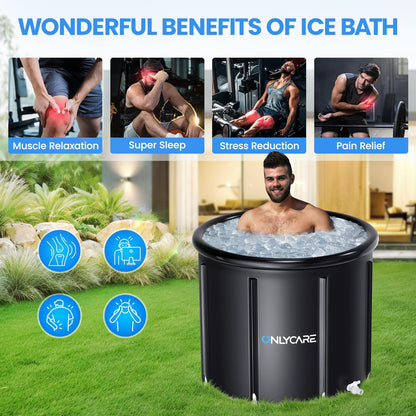 Athlete's Chilled Immersion Bath with Lid: 115-Gallon Multi-Layer Portable Cold Soak Tub for Recovery Therapy
