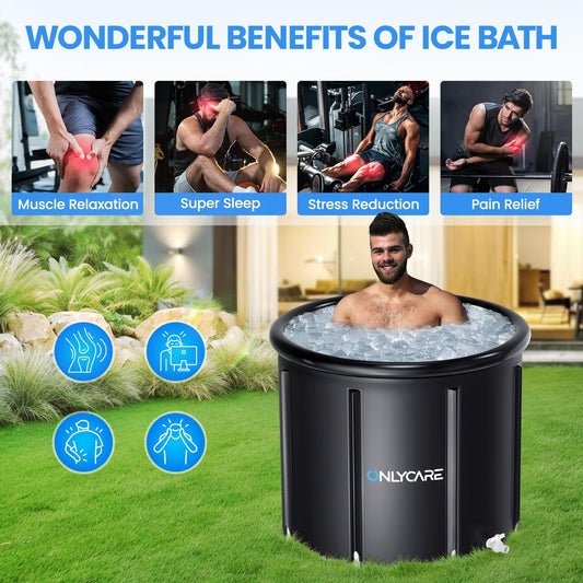 Athlete's Chilled Immersion Bath with Lid: 115-Gallon Multi-Layer Portable Cold Soak Tub for Recovery Therapy