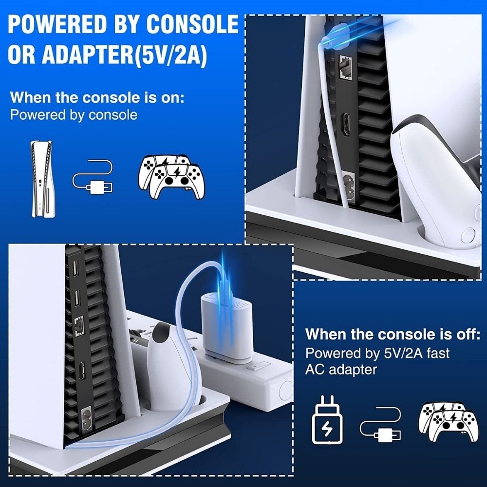 PlayStation PS5 Stand with Cooling Fan & Dual Controller Charging Dock