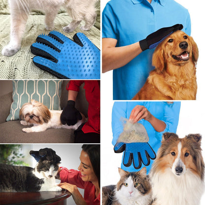 Pet Dog Cat Massage Hair Brush Glove Grooming Fur Remover Cleaning Deshedding (1 Pair)