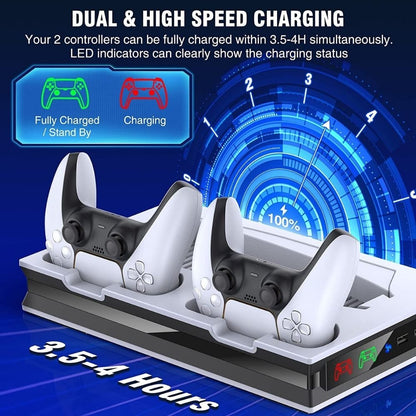 PlayStation PS5 Stand with Cooling Fan & Dual Controller Charging Dock