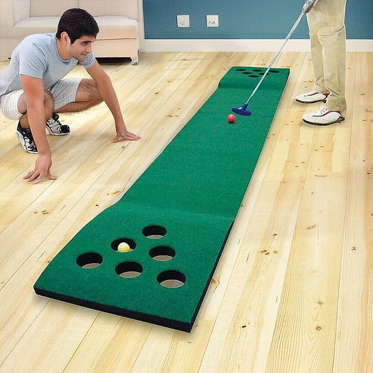 Ultimate Golf Beer Pong Game Set - Fun Putting Mat with 2 Putters & 6 Colorful Balls