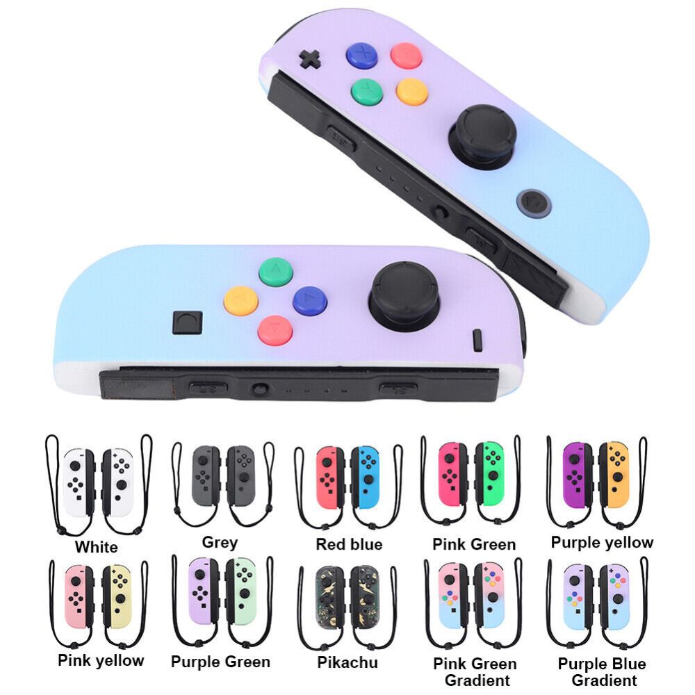 Wireless Controller Gamepad For Nintendo Switch Joy Con Left + Right - Pink&Green Gradient + Wrist Strap