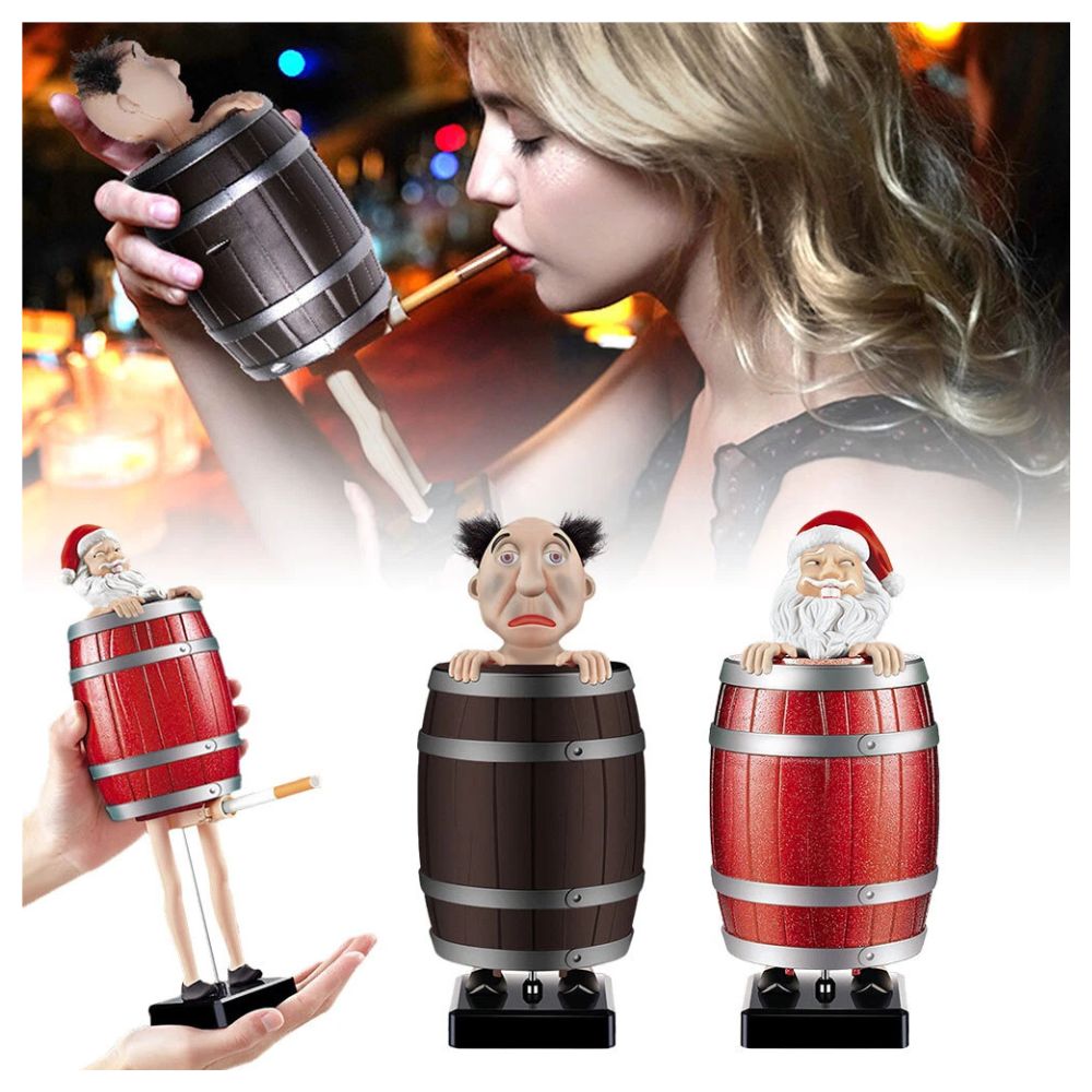 Funny Cigarette Holder Dispenser Prank Toy Santa Claus Smoking Box Case Gift