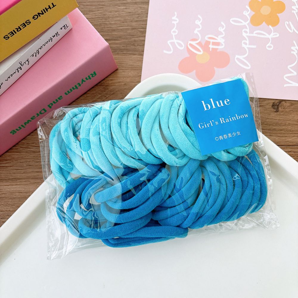 50s 100s Gradient-Coloured Hair Towel Bands for Kids Soft Highly Elastic Hair Ties Girls Daily Accessories