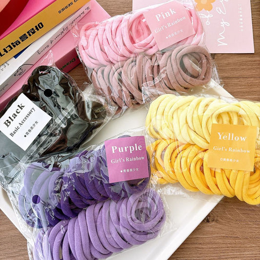 50s 100s Gradient-Coloured Hair Towel Bands for Kids Soft Highly Elastic Hair Ties Girls Daily Accessories