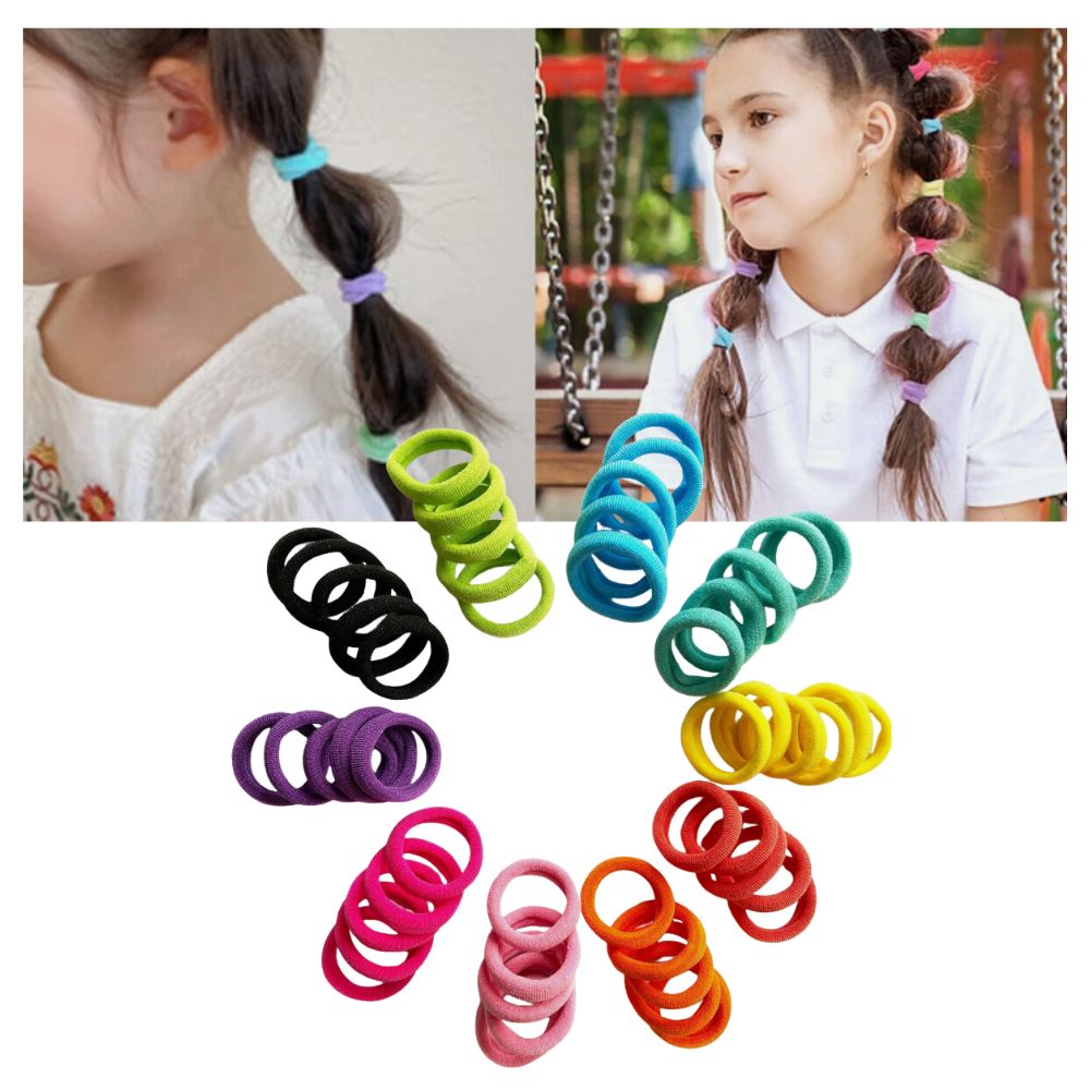 50s 100s Gradient-Coloured Hair Towel Bands for Kids Soft Highly Elastic Hair Ties Girls Daily Accessories