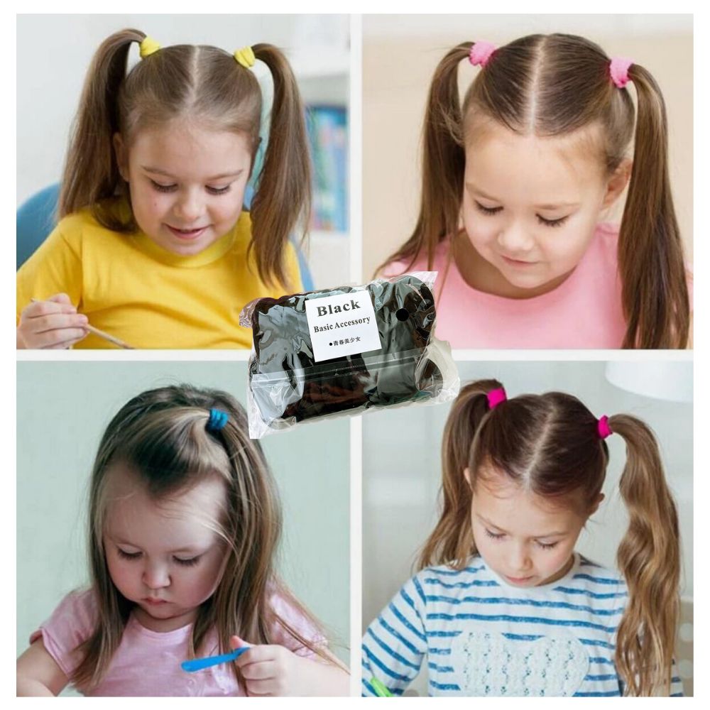 50s 100s Gradient-Coloured Hair Towel Bands for Kids Soft Highly Elastic Hair Ties Girls Daily Accessories