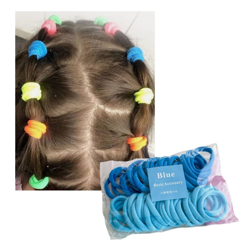 50s 100s Gradient-Coloured Hair Towel Bands for Kids Soft Highly Elastic Hair Ties Girls Daily Accessories