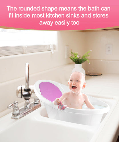 Pink Baby Bath With Backrest & Bum Bump Support-2006732771585822724