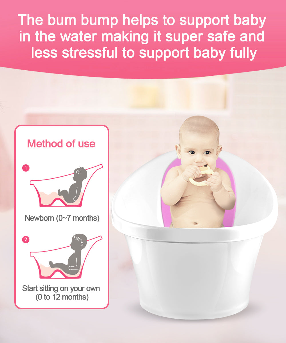 Pink Baby Bath With Backrest & Bum Bump Support-2006732771585822725