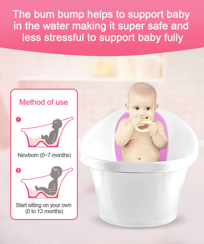 Pink Baby Bath With Backrest & Bum Bump Support-2006732771585822725
