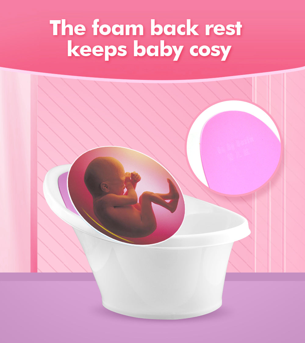Pink Baby Bath With Backrest & Bum Bump Support-2006732771585822726