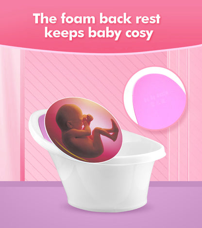 Pink Baby Bath With Backrest & Bum Bump Support-2006732771585822726