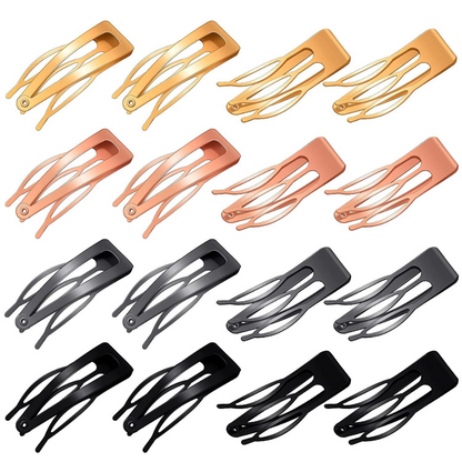 10-50 pcs Double-grip Hair Clips Metal Snap Barrettes Hair Styling Tool Women Girls