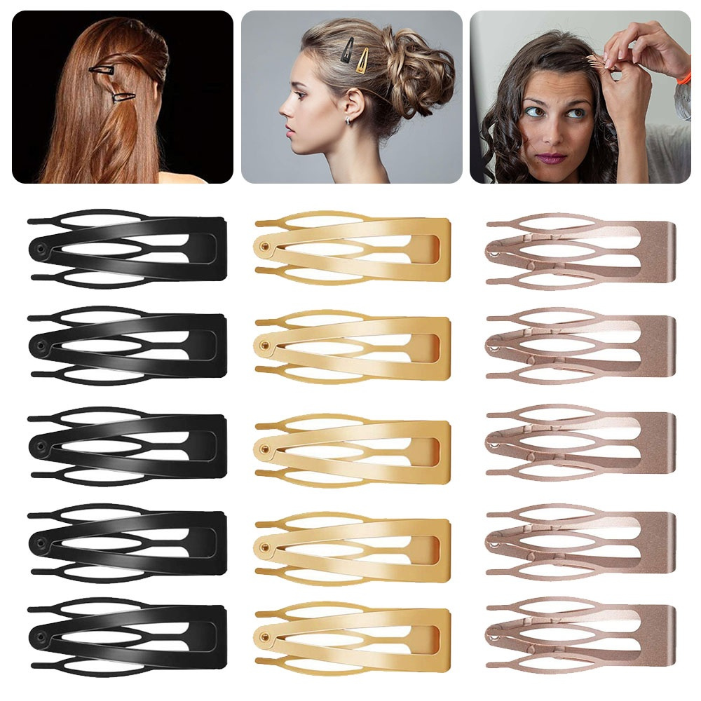 10-50 pcs Double-grip Hair Clips Metal Snap Barrettes Hair Styling Tool Women Girls