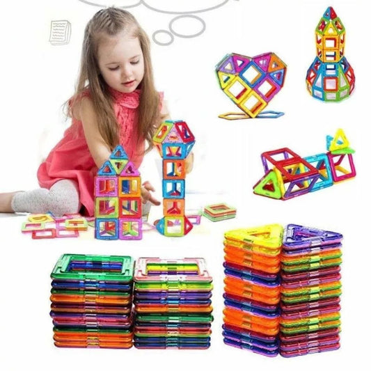 100 Piece Kids Magnetic Blocks Building Magnet Mini Tiles Kit Toys For Boy Girls