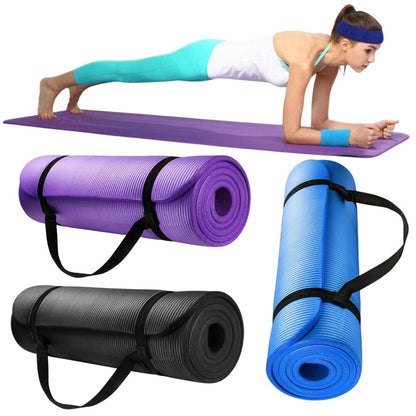 10/15/20mm Thick Nonslip Yoga Mat Durable Pad NBR Exercise Fitness Pilate Gym