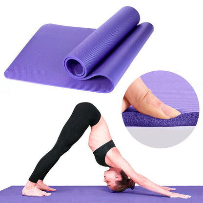 10/15/20mm Thick Nonslip Yoga Mat Durable Pad NBR Exercise Fitness Pilate Gym