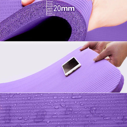 10/15/20mm Thick Nonslip Yoga Mat Durable Pad NBR Exercise Fitness Pilate Gym