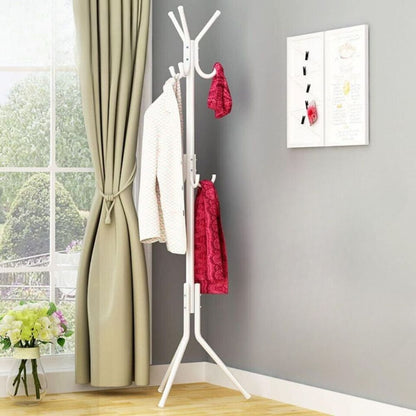 12 Hook 3-Tier Cloth Hanger Metal Tree Stand Hat Clothes Rack Style Storage