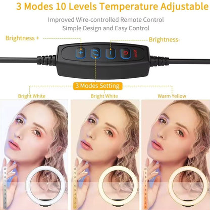 12" LED Ring Light Dimmable Lighting Phone Selfie Tripod Kit Makeup Live Lamp