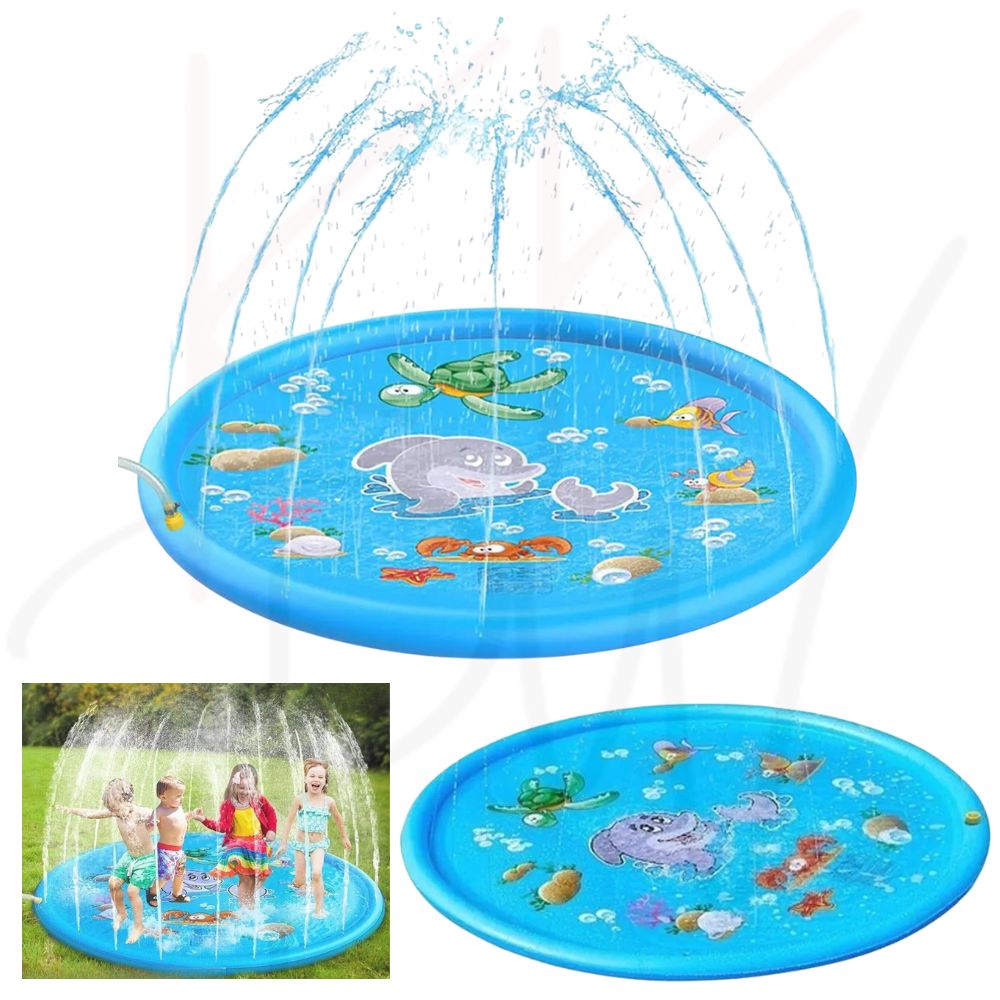 170CM Kids Inflatable Pool Sprinkler Water Mat Splash Spray Play Pad Toy