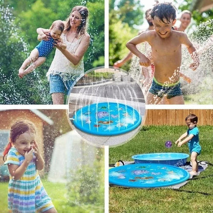 170CM Kids Inflatable Pool Sprinkler Water Mat Splash Spray Play Pad Toy