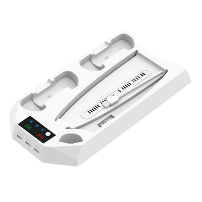 2-in-1 Charging Stand Compatible for PS5 Console Cooling Fan for PS5 Game Controller Charging Base