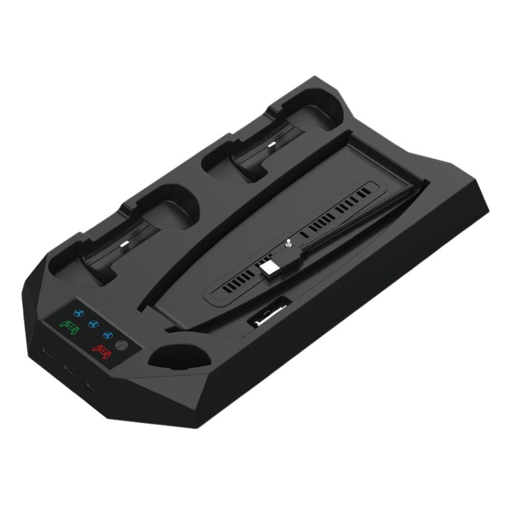 2-in-1 Charging Stand Compatible for PS5 Console Cooling Fan for PS5 Game Controller Charging Base