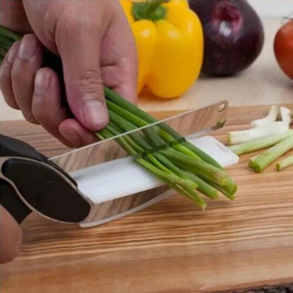 2-in-1 Knife Cutting Board Scissors Trendy Clever Crazy Tool Food Chopper