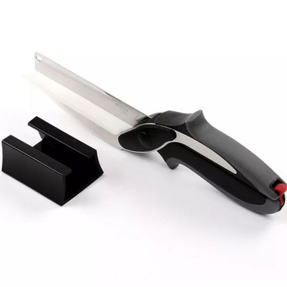 2-in-1 Knife Cutting Board Scissors Trendy Clever Crazy Tool Food Chopper