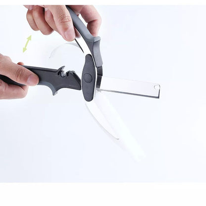 2-in-1 Knife Cutting Board Scissors Trendy Clever Crazy Tool Food Chopper