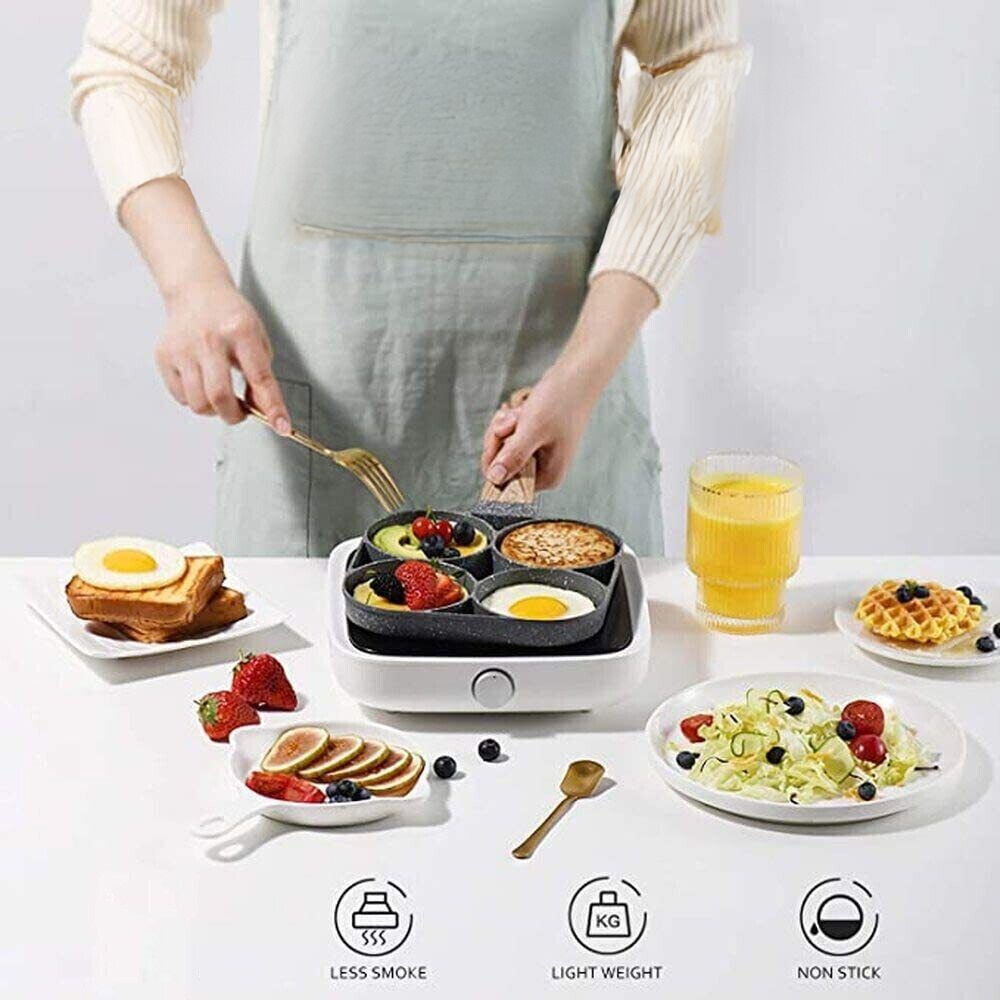 3/4-Hole Fried Egg Pancake Burger Non-Stick Frying Pan Breakfast Egg Maker Cook