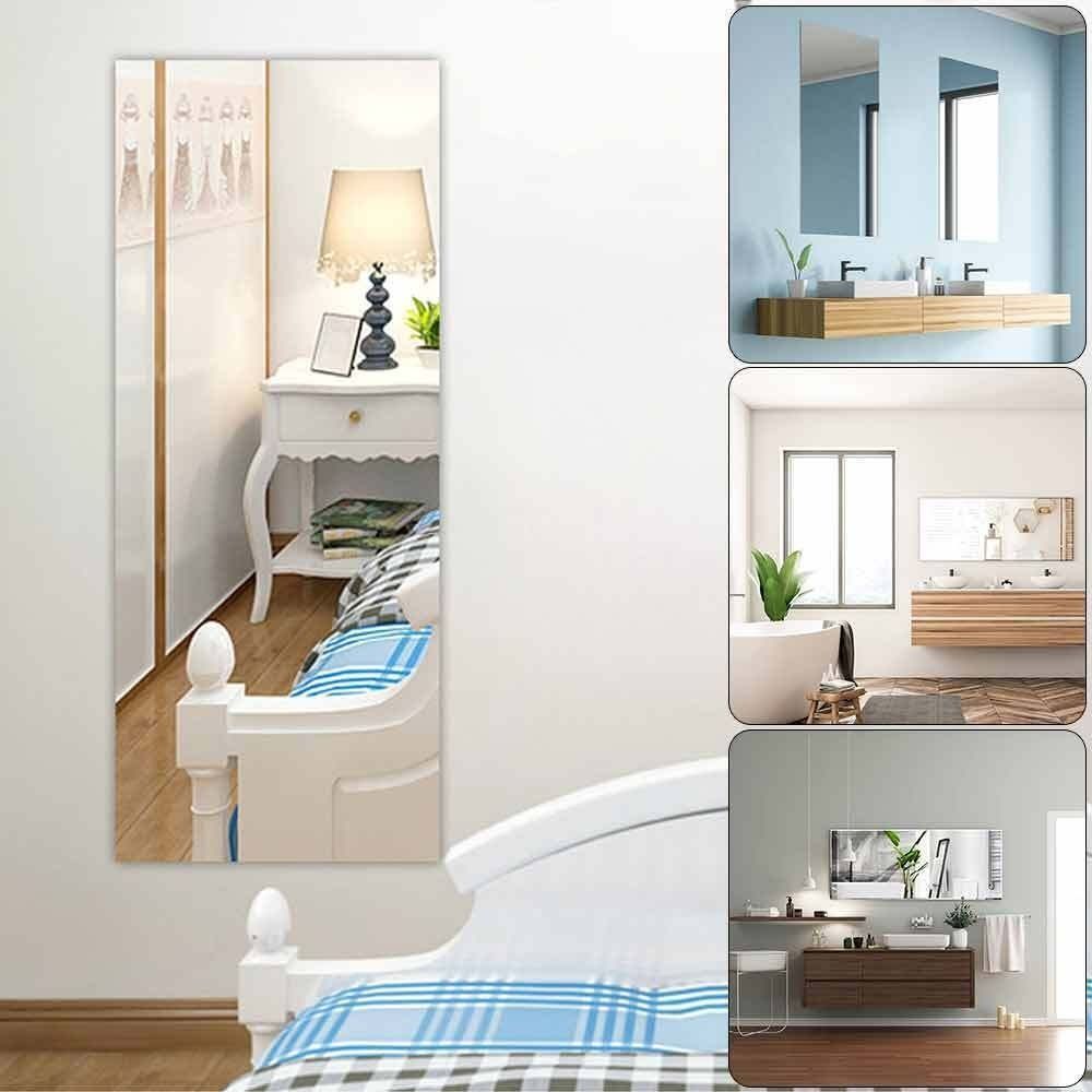 2M Adhesive Large Mirror Wall Sticker Roll Self Bathroom Room DIY Decor Stick On