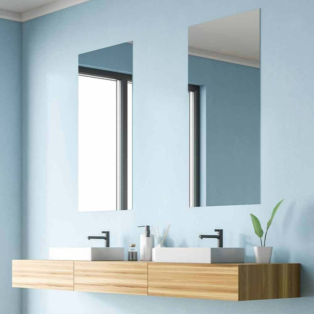 2M Adhesive Large Mirror Wall Sticker Roll Self Bathroom Room DIY Decor Stick On