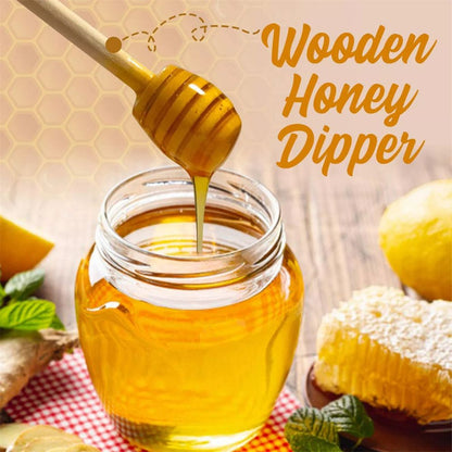 2PCS 16cm Long Wooden Honey Jam Dipper Wood Stirring Rod Stick Syrup Spoon