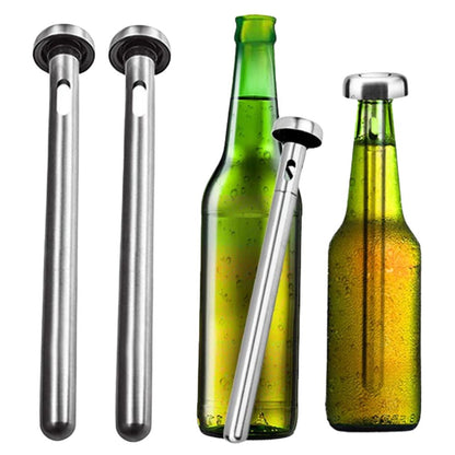 2PCS Stainless Steel 18/8 Bottle Chill Sticks Beer Chiller Pourer Cooler